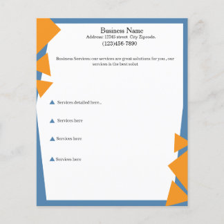 Bearbeitbarer Basis-Flugblatt-Service blau und ora Flyer