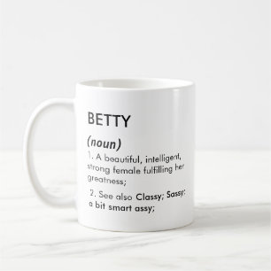 Bearbeitbarer Betty-Name Definition, benutzerdefin Kaffeetasse