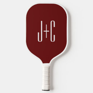 Bearbeitbarer Burgunderroter Hintergrund und weiße Pickleball Schläger