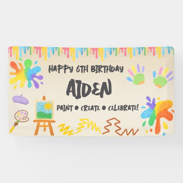 Bearbeitbarer Crayon Style - Künstlerische Farbe u Banner (Horizontal)