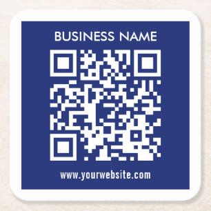 Bearbeitbarer (direkt generierter) QR-Code Marin Rechteckiger Pappuntersetzer