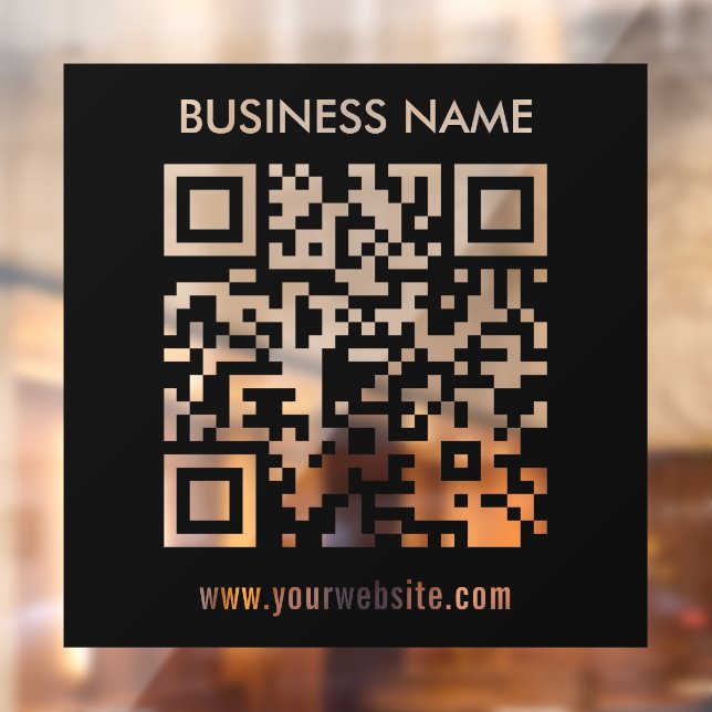 Bearbeitbarer (direkt generierter) QR-Code | Schwa Fensteraufkleber (Blatt 2)