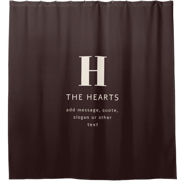 Bearbeitbarer Familienname oder Firmenname Duschvorhang (Vorderseite)