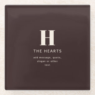 Bearbeitbarer Familienname oder Firmenname Glasuntersetzer