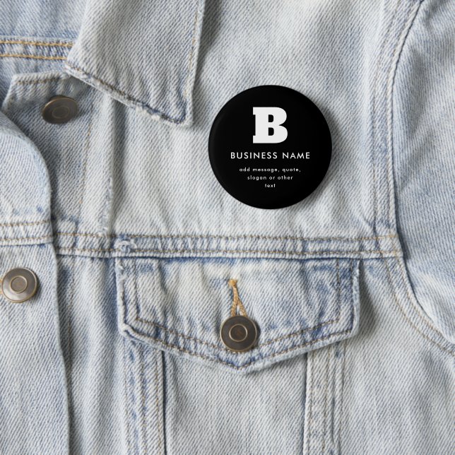 Bearbeitbarer Firmenname & Slogan | Schwarz und We Button (Beispiel)