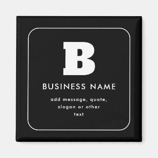 Bearbeitbarer Firmenname & Slogan | Schwarz und We Magnet
