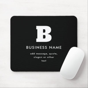 Bearbeitbarer Firmenname & Slogan   Schwarz und We Mousepad