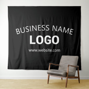 Bearbeitbarer Firmenname, Website und hochgeladene Wandteppich
