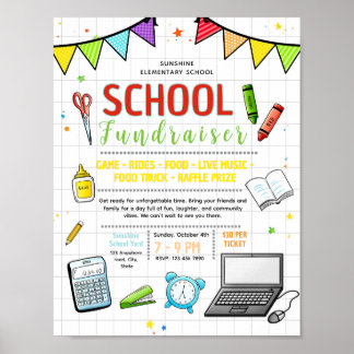Bearbeitbarer Flyer für Schultage Fundraiser Poster