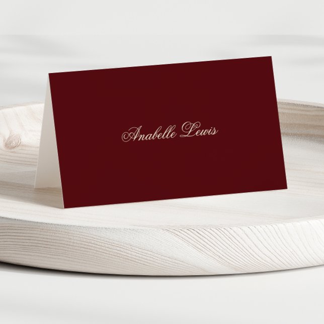 Bearbeitbarer Gäste Name Burgunder Hochzeitsplatz  Tischnummer (Von Creator hochgeladen)