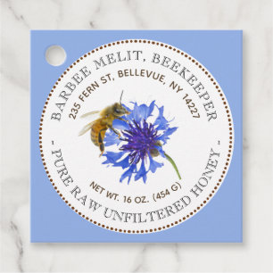 Bearbeitbarer Honig Beschreibung Blue Blume Bee Ta Geschenkanhänger