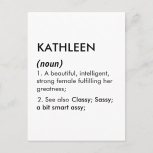 Bearbeitbarer Kathleen-Name Definition, benutzerde Postkarte