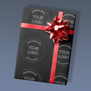 Bearbeitbarer Logo-Ersatz und Geschäftsname Schw Geschenkpapier