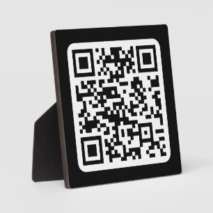 Bearbeitbarer moderner QR-Code Schwarz Weiß oder Fotoplatte
