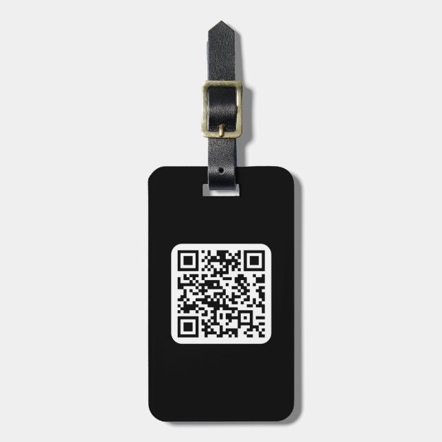 Bearbeitbarer moderner QR-Code | Schwarz Weiß oder Gepäckanhänger (Vorderseite vertikal)