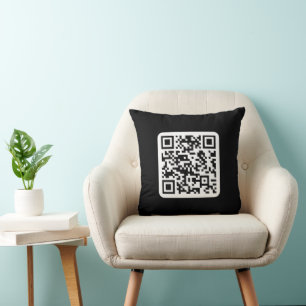 Bearbeitbarer moderner QR-Code   Schwarz Weiß oder Kissen