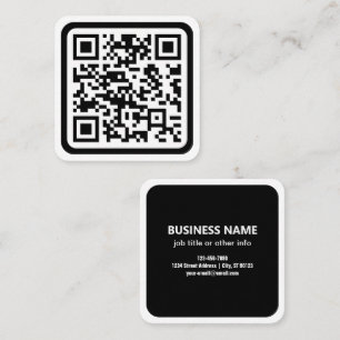 Bearbeitbarer moderner QR-Code Schwarz Weiß oder Quadratische Visitenkarte