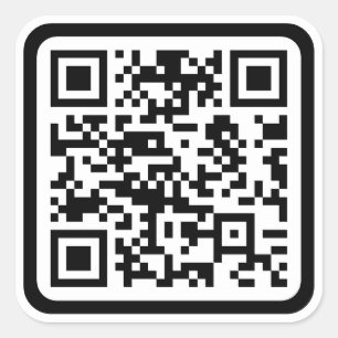 Bearbeitbarer moderner QR-Code Schwarz Weiß oder Quadratischer Aufkleber