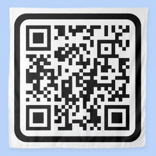 Bearbeitbarer moderner QR-Code   Schwarz Weiß oder Wandteppich