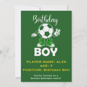 Bearbeitbarer Name Alter Jungen Fußball Geburtstag Einladung