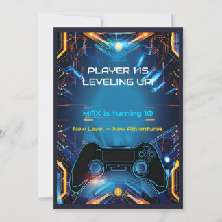 Bearbeitbarer Name Alter Kinder Gamer Party-Einlad Einladung