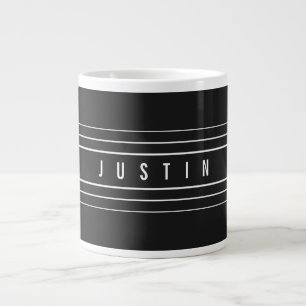 Bearbeitbarer Name & geometrische Streifen Schwa Jumbo-Tasse