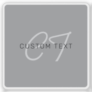 Bearbeitbarer Name oder Gruß   Schwarz & Dunkelgra Aufkleber