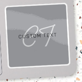 Bearbeitbarer Name oder Gruß | Schwarz & Dunkelgra Aufkleber