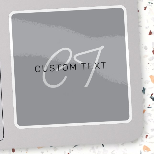 Bearbeitbarer Name oder Gruß | Schwarz & Dunkelgra Aufkleber (Von Creator hochgeladen)