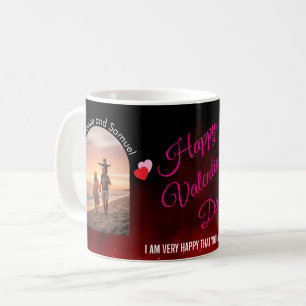 Bearbeitbarer Name & Zitat Familienfoto Valentinst Kaffeetasse