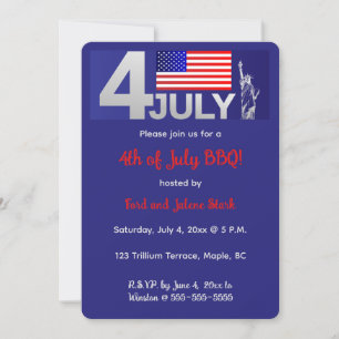 Bearbeitbarer Patriotischer 4. Juli-Feierabend Einladung