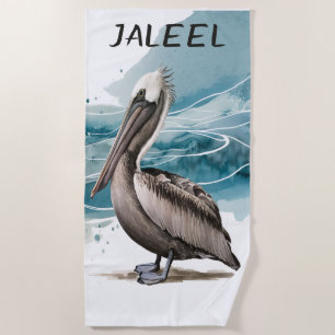Bearbeitbarer Pelikan Strandtuch