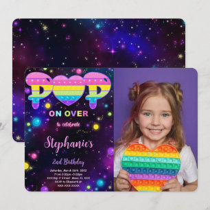 Bearbeitbarer Pop es Geburtstag Foto Einladung