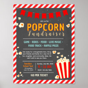 Bearbeitbarer Popcorn-Fundraising-Flugblatt Poster