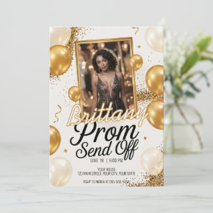 Bearbeitbarer Prom Absenden von Gold-Sparkling-Gli Einladung