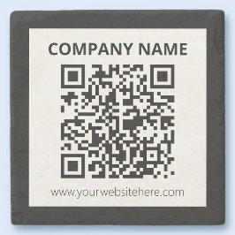 Bearbeitbarer QR-Code & einfaches anpassbares Desi Steinuntersetzer