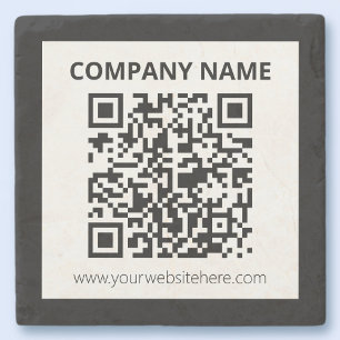 Bearbeitbarer QR-Code & einfaches anpassbares Desi Steinuntersetzer