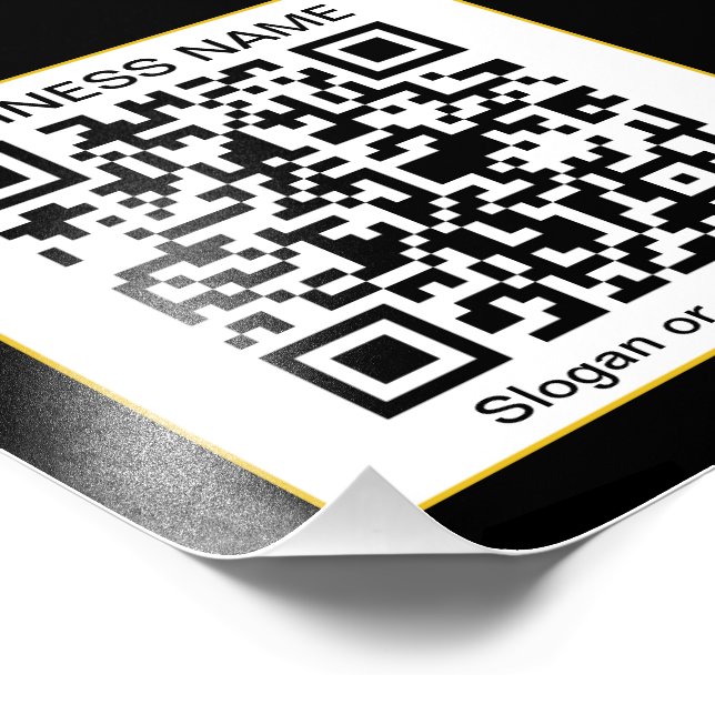 Bearbeitbarer QR-Code für Scanner + Ihr Firmenname Fotodruck (Ecke)