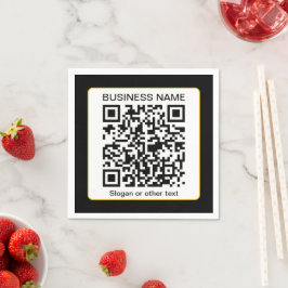 Bearbeitbarer QR-Code für Scanner + Ihr Firmenname Serviette