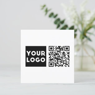 Bearbeitbarer QR-Code & Ihr Firmenlogo oder Bild Dankeskarte