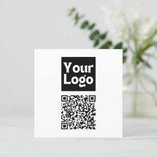 Bearbeitbarer QR-Code & Ihr Firmenlogo oder Bild Dankeskarte