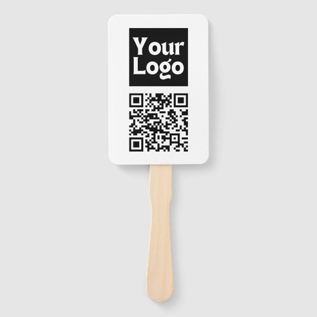 Bearbeitbarer QR-Code & Ihr Firmenlogo oder Bild Fächer (Vorderseite)