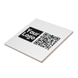 Bearbeitbarer QR-Code & Ihr Firmenlogo oder Bild Fliese