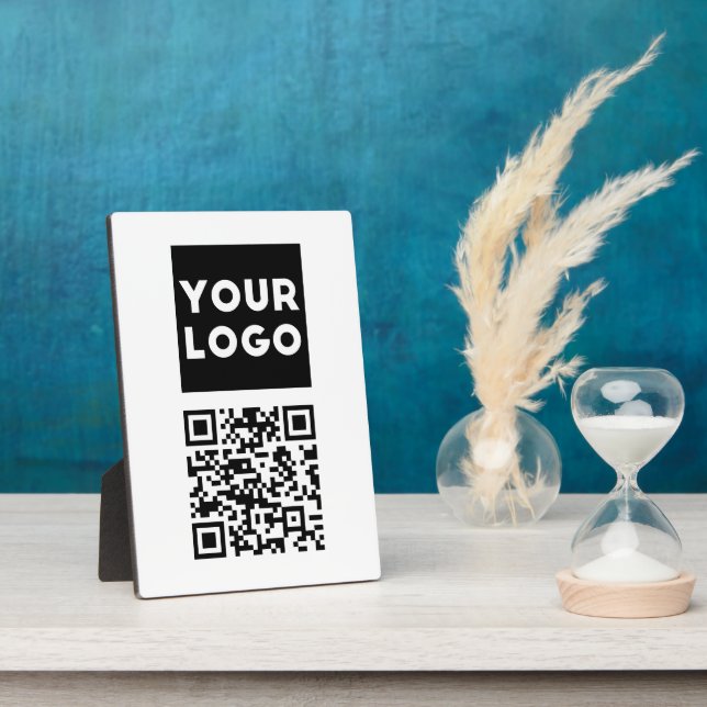 Bearbeitbarer QR-Code & Ihr Firmenlogo oder Bild Fotoplatte (Seite)