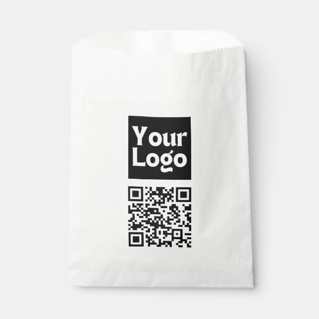Bearbeitbarer QR-Code & Ihr Firmenlogo oder Bild Geschenktütchen (Vorderseite)