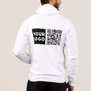 Bearbeitbarer QR-Code & Ihr Firmenlogo oder Bild Hoodie