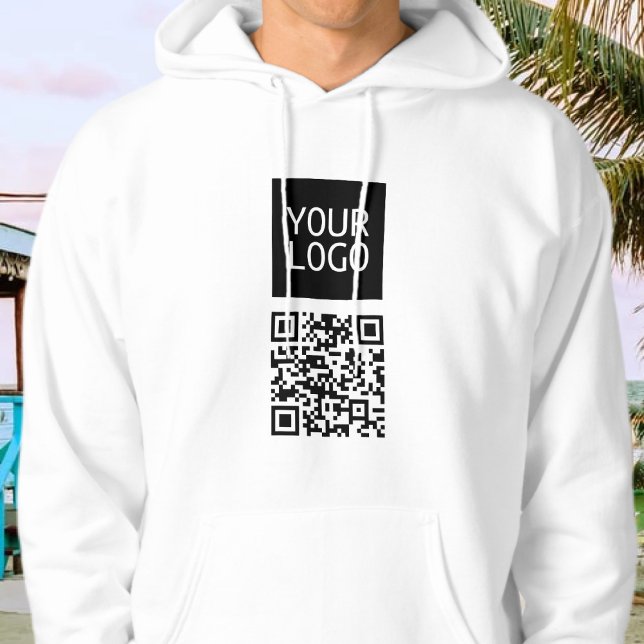 Bearbeitbarer QR-Code & Ihr Firmenlogo oder Bild Hoodie (Von Creator hochgeladen)