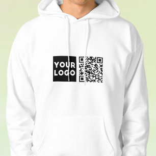 Bearbeitbarer QR-Code & Ihr Firmenlogo oder Bild Hoodie