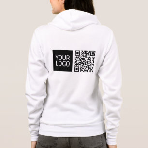 Bearbeitbarer QR-Code & Ihr Firmenlogo oder Bild Hoodie