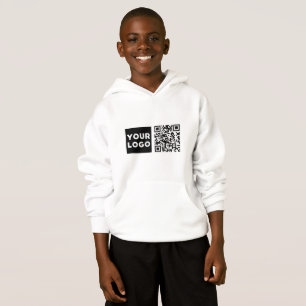 Bearbeitbarer QR-Code & Ihr Firmenlogo oder Bild Hoodie